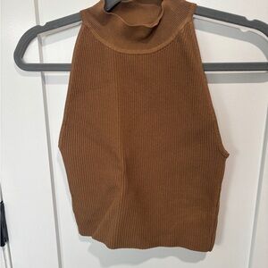 Aritzia babaton contour tan/brown Ribbed Sleeveless Top